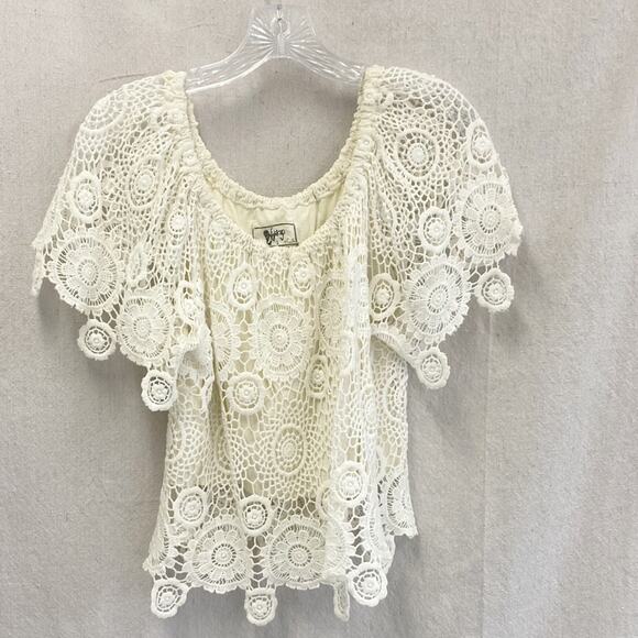 Nightcap by Carisa Brambles Carmen ivory crochet top Size 2 US Size Small - Picture 7 of 16